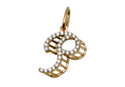 Золотая подвеска с фианитом
