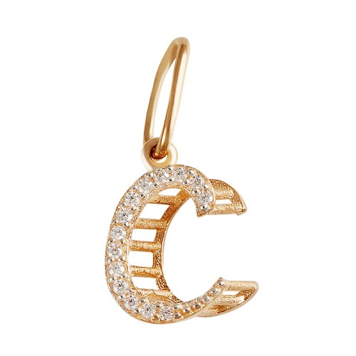 Золотая подвеска с фианитом