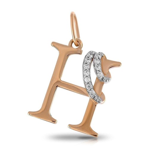 Золотая подвеска с фианитом