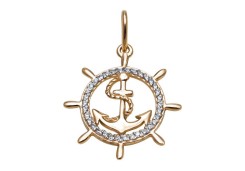 Золотая подвеска с фианитом