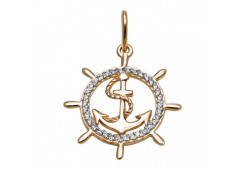 Золотая подвеска с фианитом