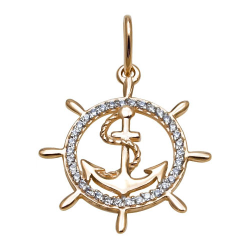 Золотая подвеска с фианитом