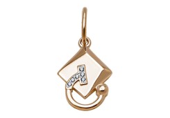 Золотая подвеска с фианитом