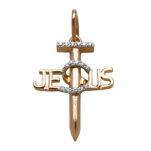 Золотая подвеска с фианитом