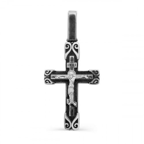 Крест из серебра с керамикой