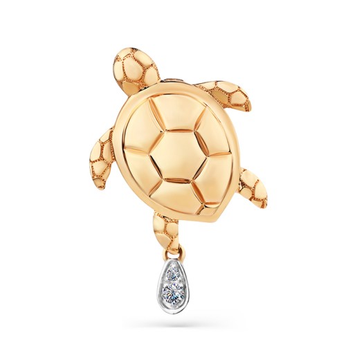 Золотая подвеска с фианитом