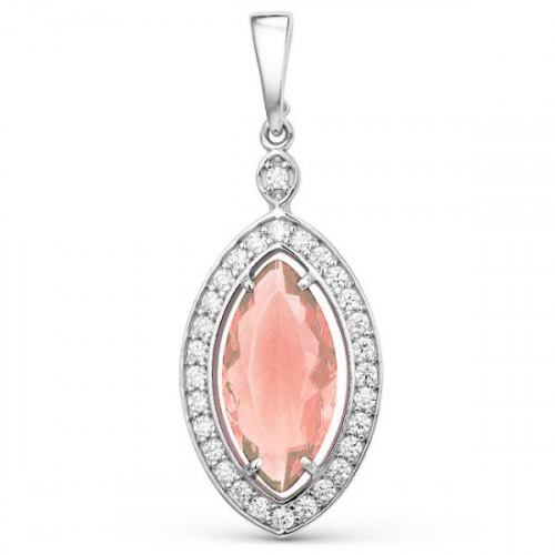 Подвеска из серебра 925 пробы с морганитом