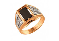 Печатка из золота с ониксом