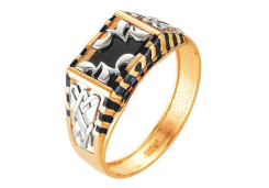 Печатка из золота с ониксом