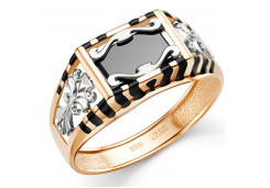 Печатка из золота с ониксом