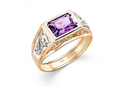 Печатка из золота с аметистом