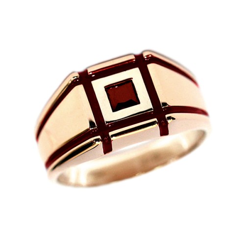 Печатка из золота с гранатом