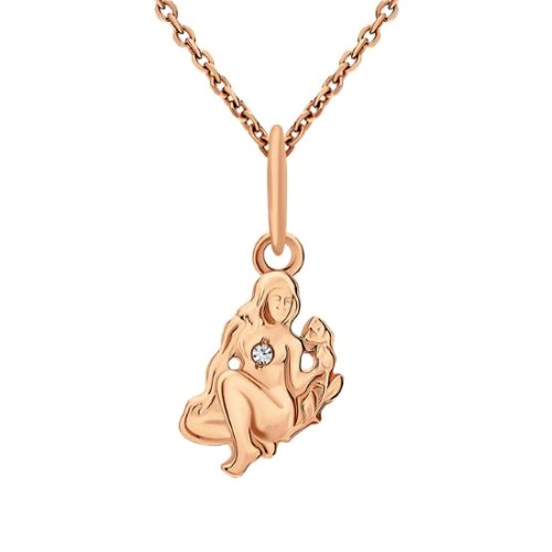 Золотая подвеска с фианитом