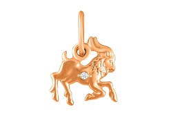 Золотая подвеска с фианитом