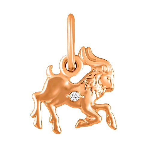 Золотая подвеска с фианитом