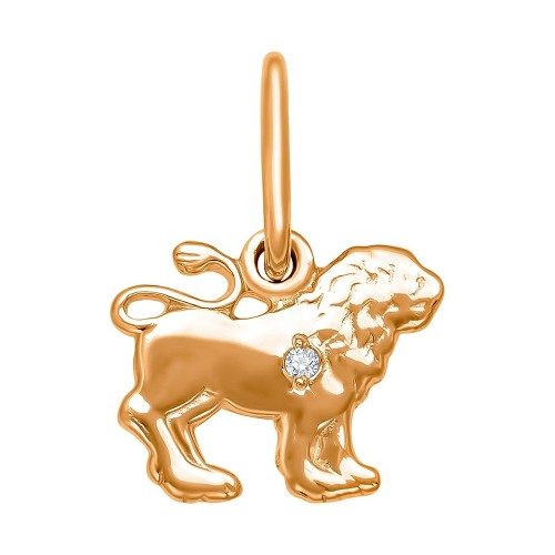 Золотая подвеска с фианитом