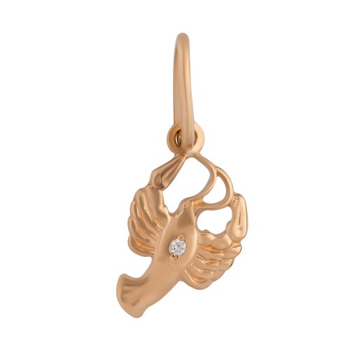 Золотая подвеска с фианитом