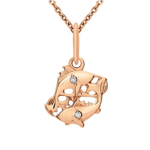 Золотая подвеска с фианитом