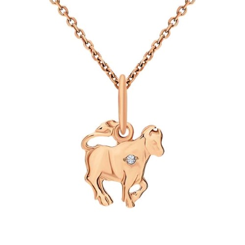 Золотая подвеска с фианитом