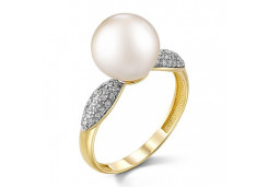 Кольцо из желтого золота с жемчугом