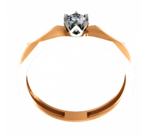 Кольцо из красного золота 585 пробы с бриллиантом