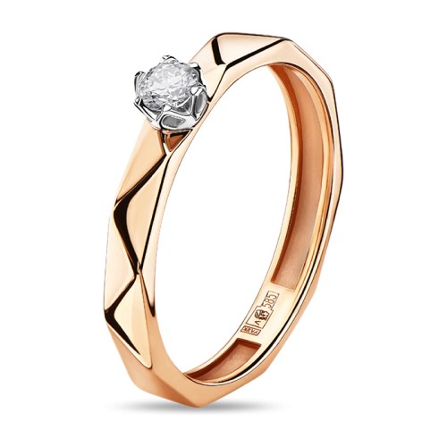 Золотое кольцо с бриллиантом