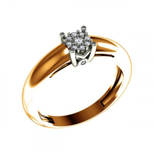 Кольцо из красного золота 585 пробы с бриллиантом