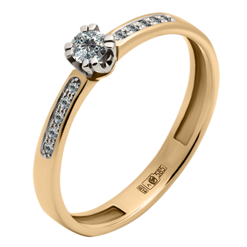 Золотое кольцо с бриллиантом