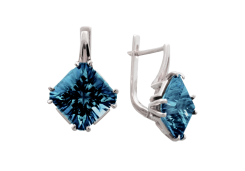 Серебряные cерьги с ситаллом