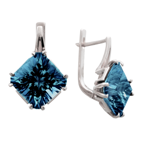 Серебряные cерьги с ситаллом