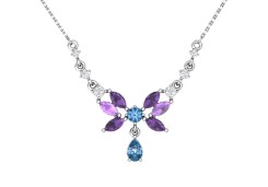 Серебряное колье с кварцем