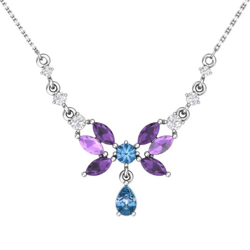 Серебряное колье с кварцем