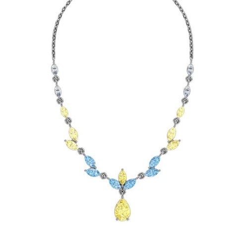 Серебряное колье с кварцем