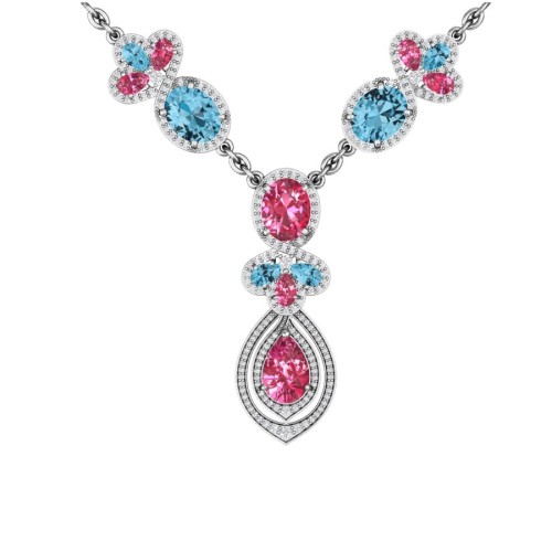 Серебряное колье с кварцем