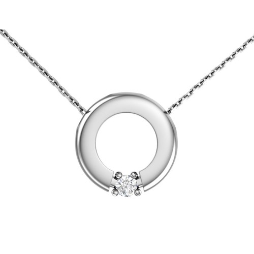 Серебряное колье с фианитом