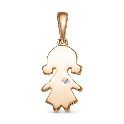 Золотая подвеска с бриллиантом