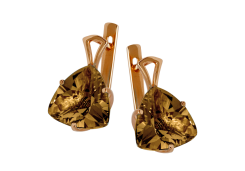 Серьги из желтого золота с ситаллом