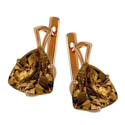 Серьги из желтого золота с ситаллом