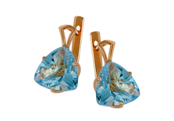 Серьги из желтого золота с топазом