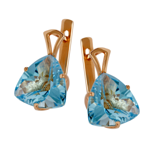 Серьги из желтого золота с топазом