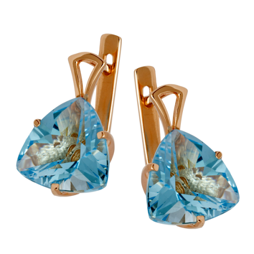 Серьги из желтого золота с топазом