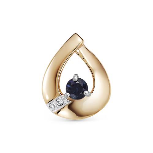 Золотая подвеска с сапфиром