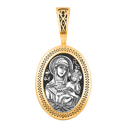 Золотая подвеска с чернением