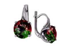 Серебряные cерьги с турмалином