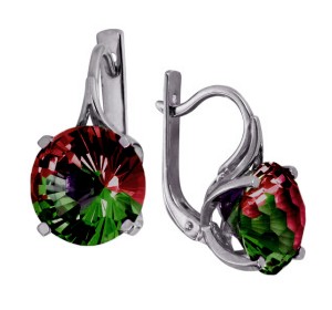 Серебряные cерьги с турмалином