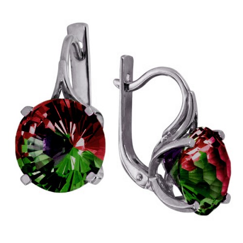 Серебряные cерьги с турмалином