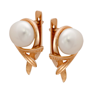 Золотые cерьги с жемчугом