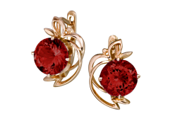 Золотые cерьги классические с ситаллом