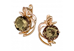 Золотые cерьги классические с ситаллом