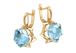 Золотые cерьги с топазом